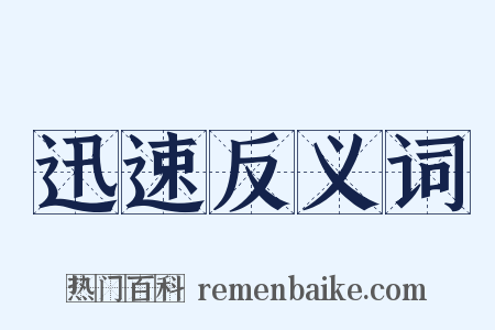 迅速反义词是什么意思的图片